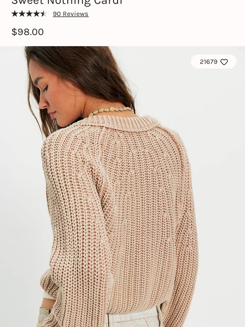 Free People Sweet Nothing Cardi, color sand castle - Picture 4 of 5